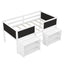Twin Size Low Loft Bed with Two Movable Shelves and Ladder,with Decorative Guardrail Chalkboard,White - Korvel
