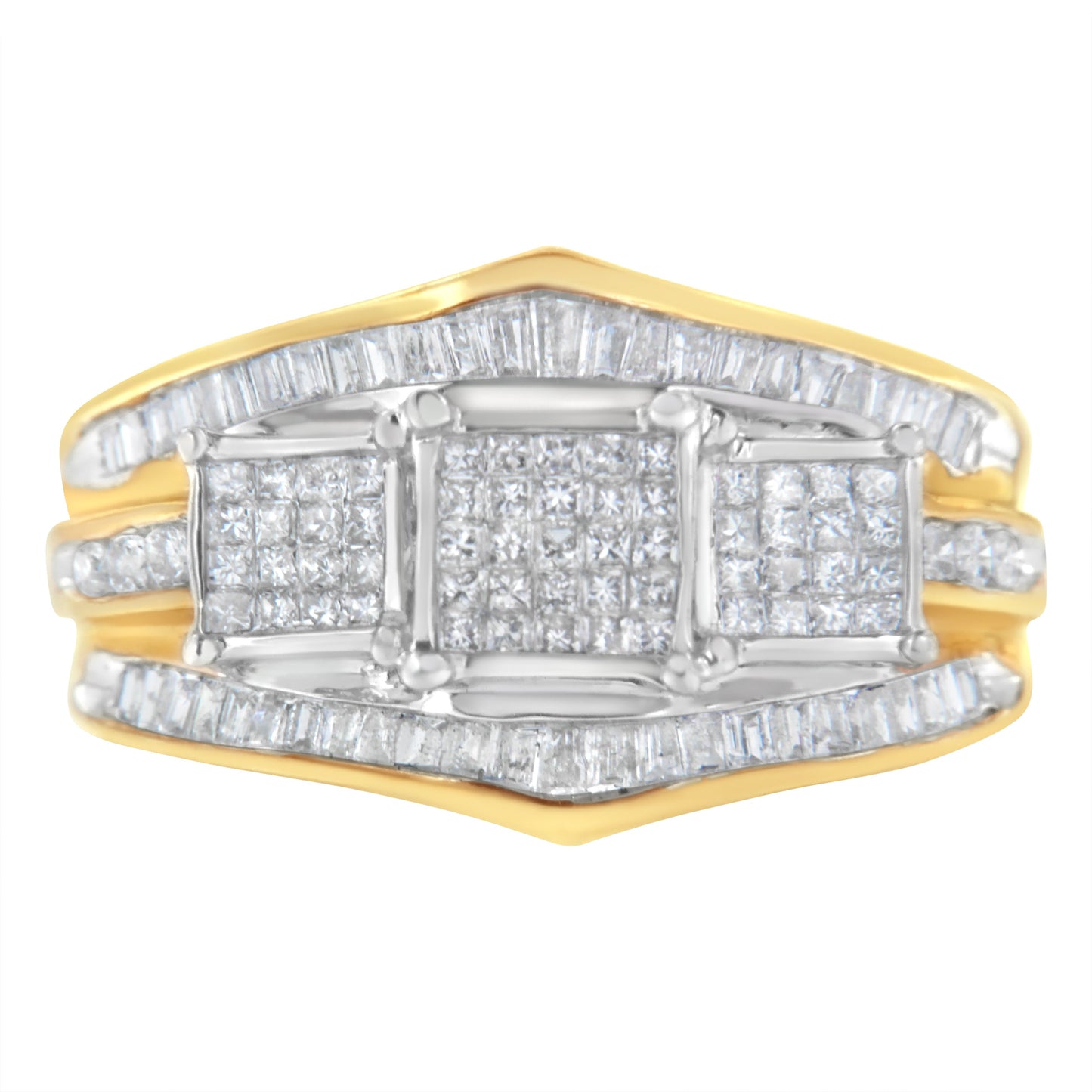 Anillo de Compromiso de Diamante de Oro Bicolor de 10KT