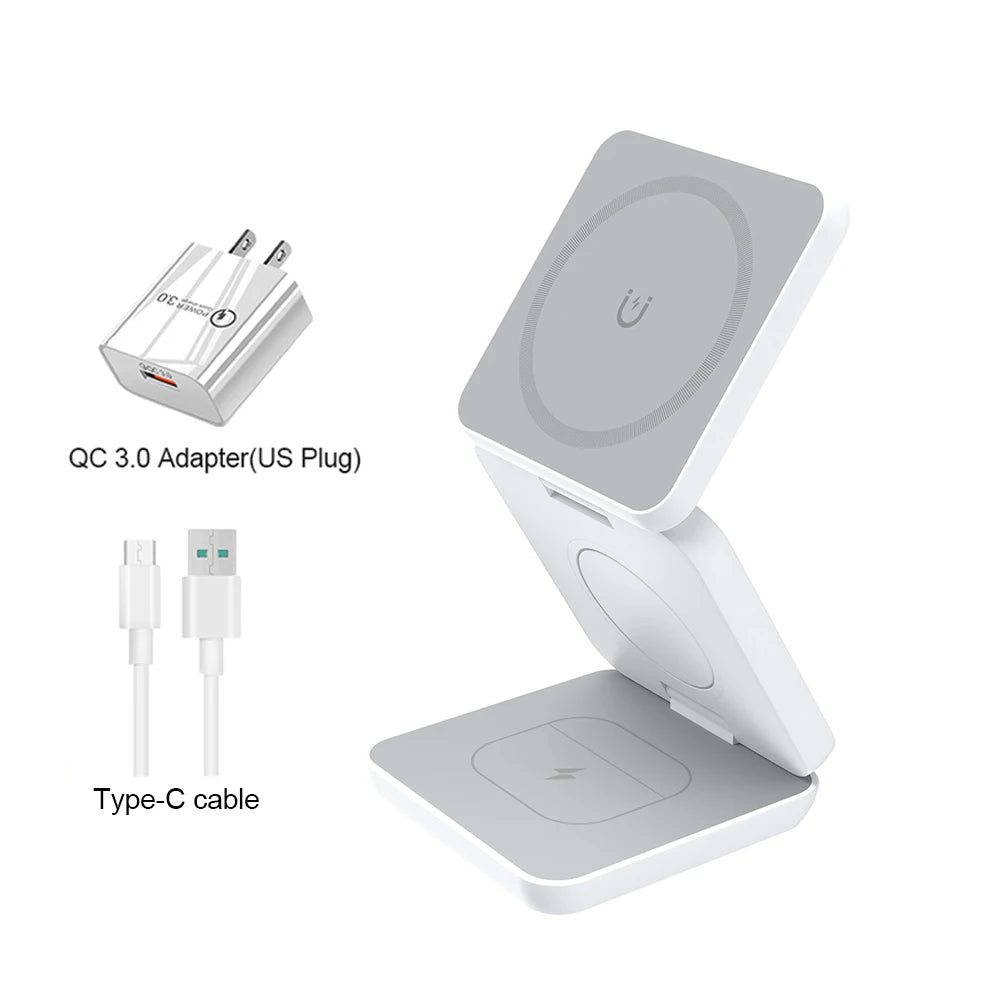 3-in-1 Foldable Magnetic Wireless Charging Station