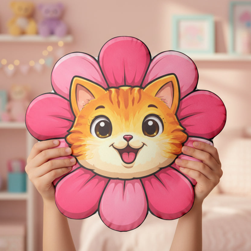 Almohada de Gato Flor - Un Toque Alegre para Tu Hogar
