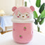 25-40cm Cute Cartoon Teddy Bear Bubble Tea Cup Shaped Pillow Plush Toys Real-life Stuffed Soft Back Cushion Funny Boba Food - Korvel