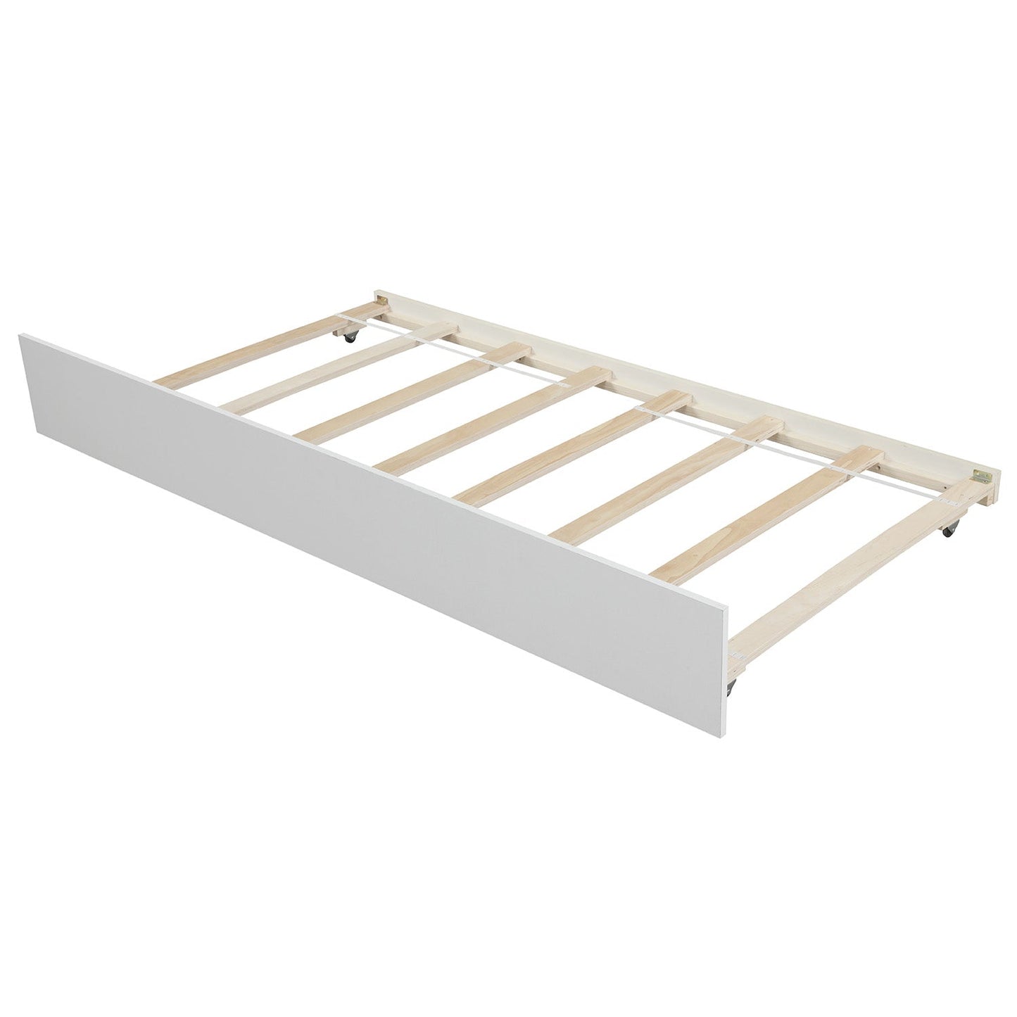 Twin size Platform Bed with Trundle White - Korvel