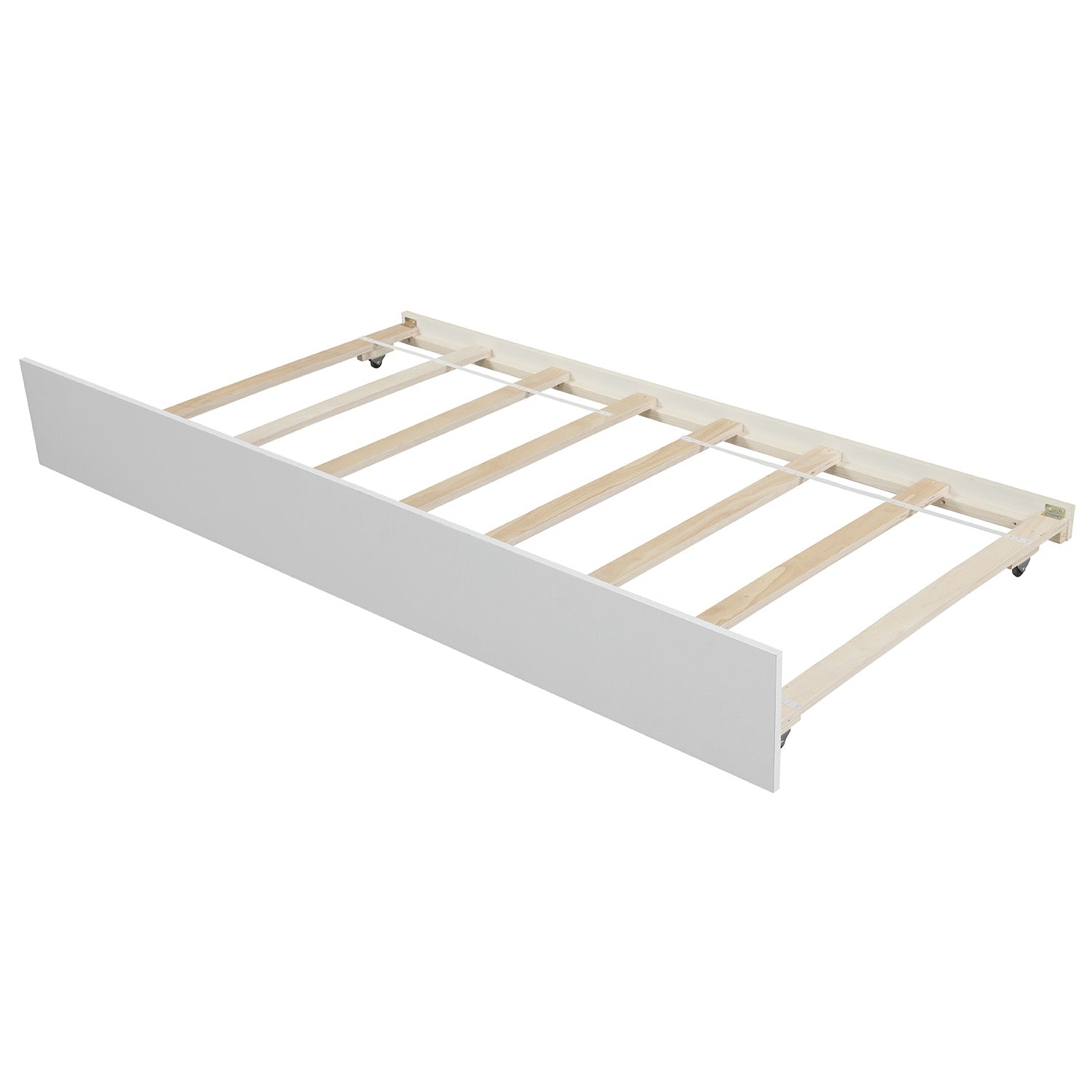 Twin size Platform Bed with Trundle White - Korvel