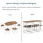 TOPMAX Modern 7-Piece Dining Table Set with Faux Marble Compact 55Inch Kitchen Table Set for 6  White+Cherry - Korvel