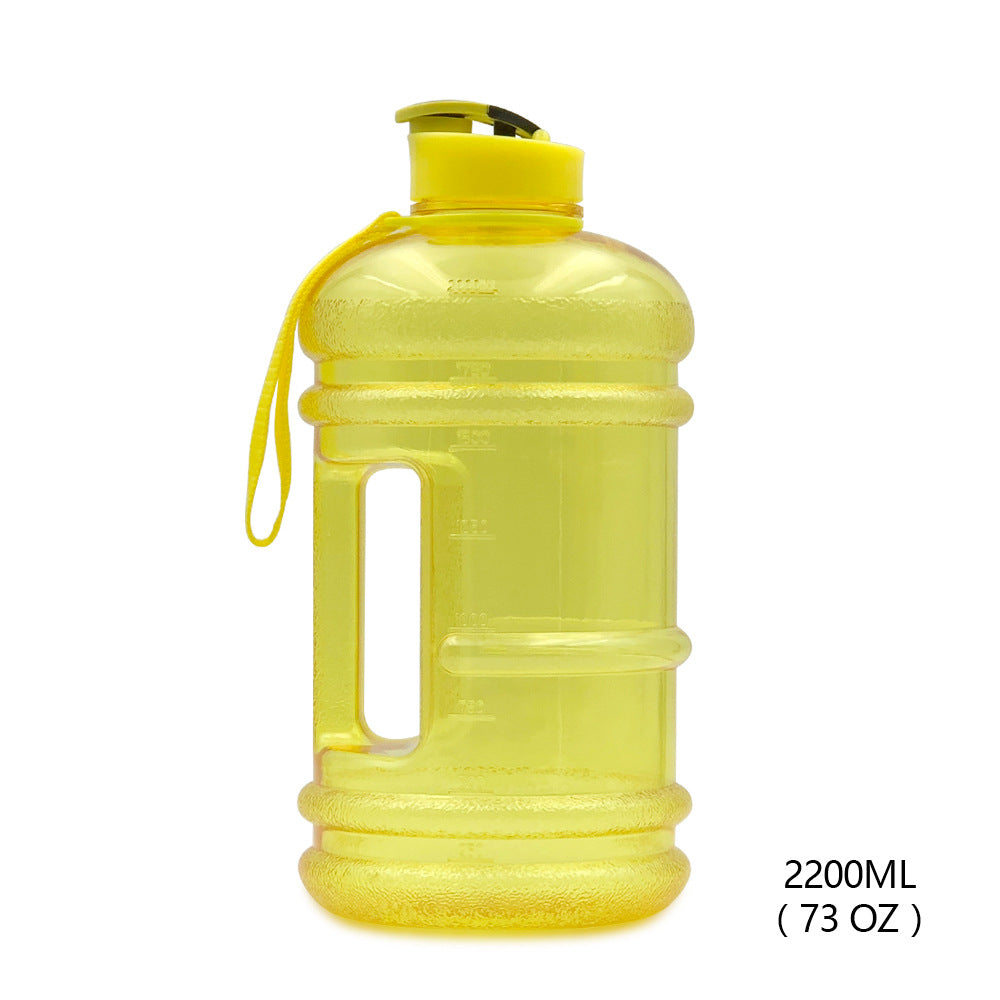 2.2L Gym Large Capacity PETG Sports Bottle Plastic Dumbbell Water Bottle Portable Bucket Cup - Korvel
