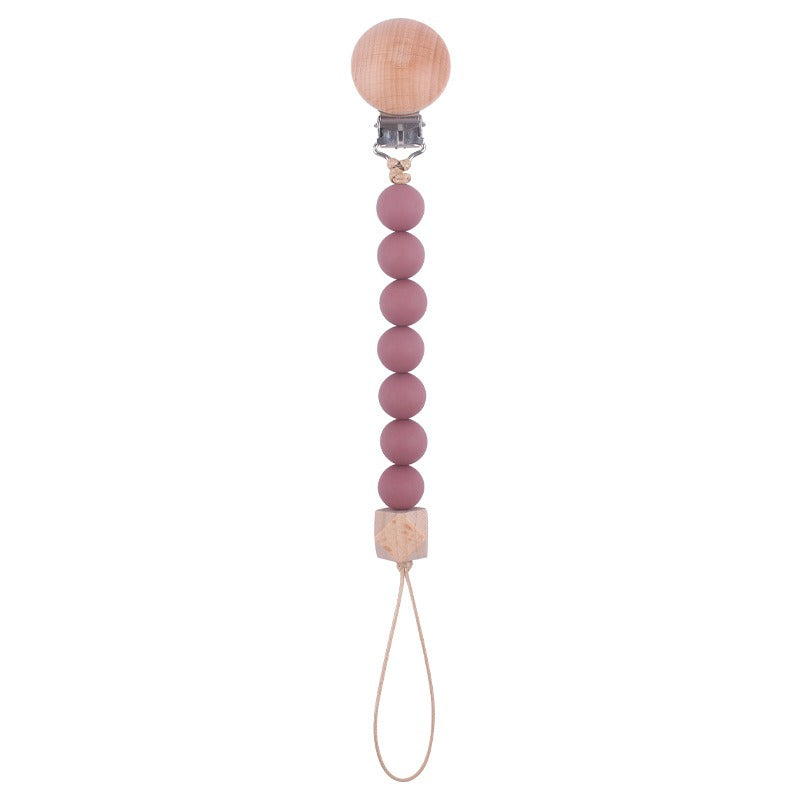 Infant and toddler products, beech wood pacifier clip, soothing wood octagonal pacifier, anti drop chain - Korvel