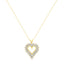 Collar con Colgante de Corazón de Diamante en Oro Amarillo de 14K y Plata Esterlina