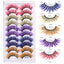 10 Pairs Of Color Mink Hair Fried Multilayer Thick Cross False Eyelashes 8D FLUFFY - Korvel