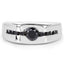 0.74 Carat Genuine Black Diamond Sterling Silver Engagement Ring