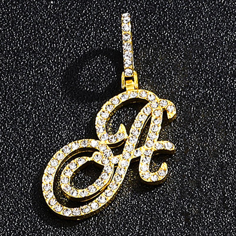 Hip Hop Grass Letter Pendant with Cuban Chain