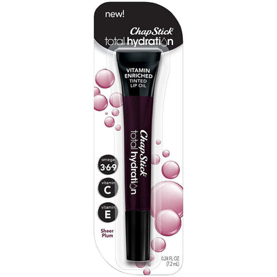 ChapStick Total Hydration Tinted Sheer Plum Lip Oil, 0.24 Oz