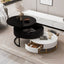 Tables basses empilables rondes modernes avec plateau relevable et tiroirs
