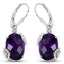 Boucles d'oreilles en argent sterling avec améthyste et topaze blanche de 10,18 carats
