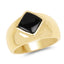 14K Yellow Gold Plated Black Onyx Cluster Ring