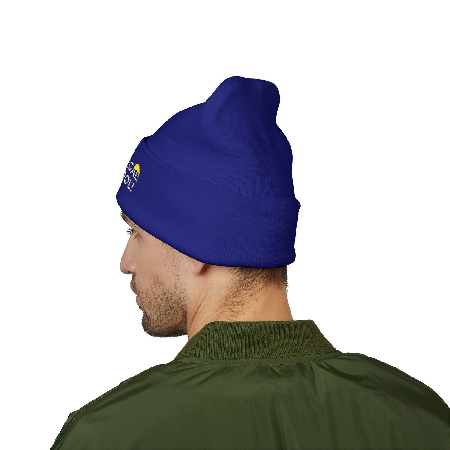 Bonnet tricoté brodé très légal et très cool