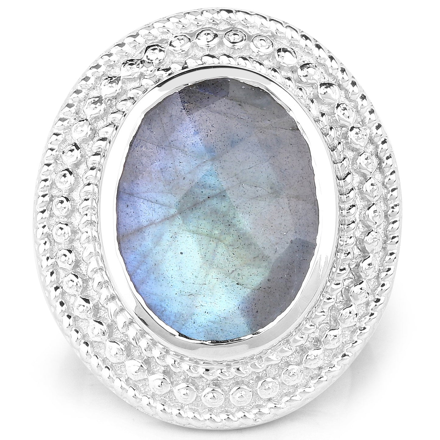 7.00 Carat Genuine Labradorite Sterling Silver Ring