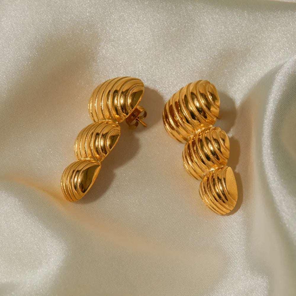 Pendientes de Aro Geométricos de Acero Inoxidable Elegantes