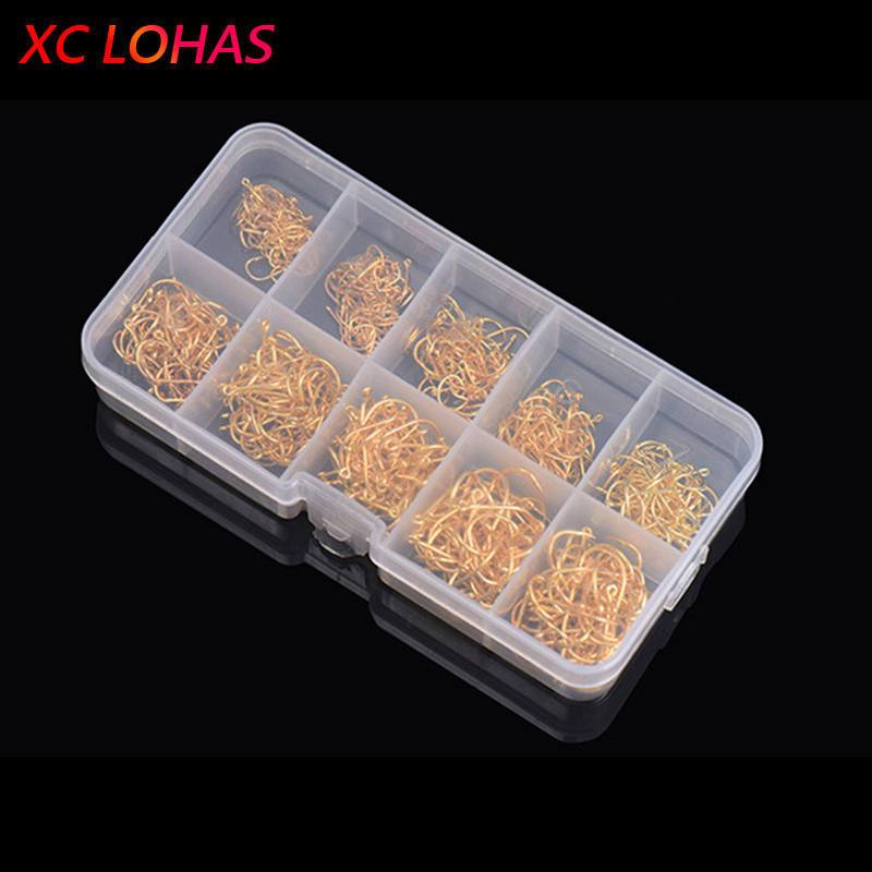 LEO 600PCS High Carbon Steel Fishing Hooks - Sharp Barbed Circle