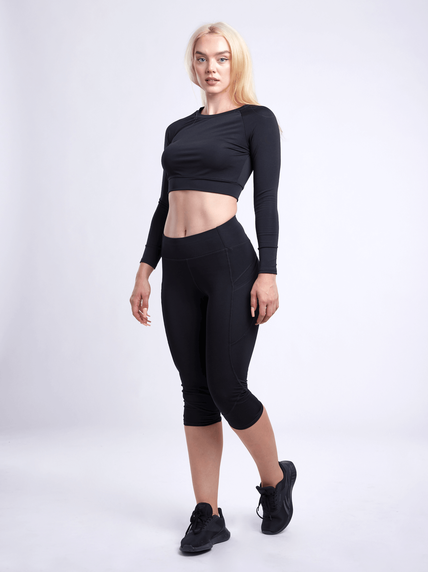 JupiterGear Mid-Rise Capri Fitness Leggings with Pockets