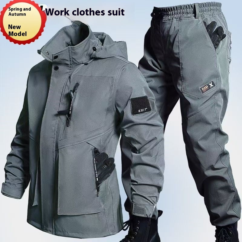 Fleece-Lined Waterproof Jacket Suit for Autumn & Winter