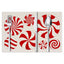 Christmas meal mat linen candy letter printed table mat living room dining table decoration insulation mat - Korvel