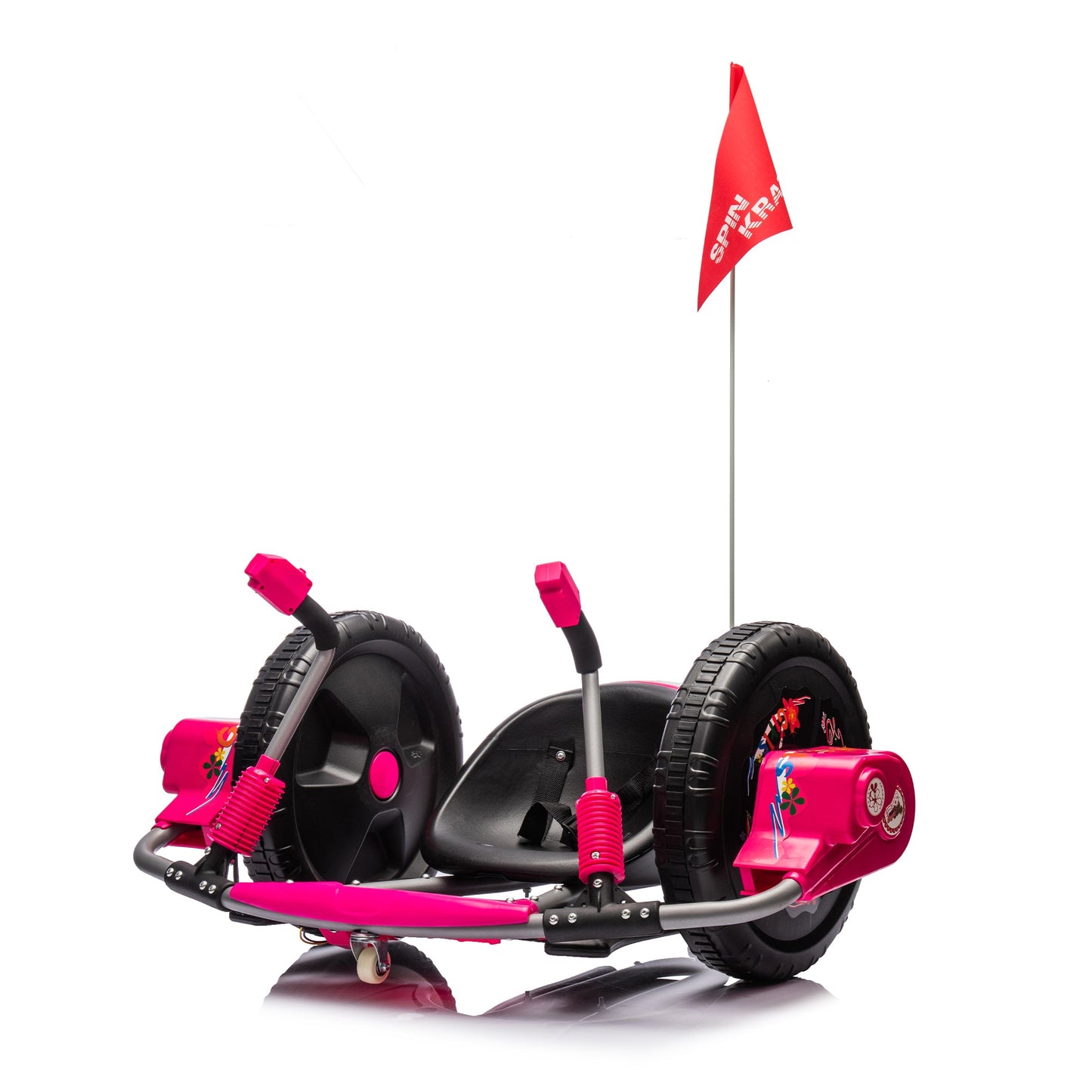 12V Kids Ride On Electric Toy,2WD,16'' exaggerated wheel,Dual handle control for 360 degree flexible steering and rotation - Korvel