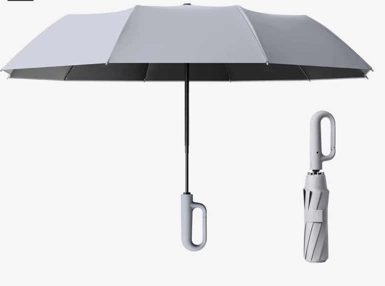 Men's and Women's Sunshade Umbrella Automatic Ring Umbrella Rain and Sun Protection UV Folding - Korvel