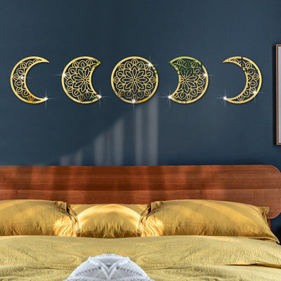 3D Moon Phase Acrylic Mirror Wall Sticker