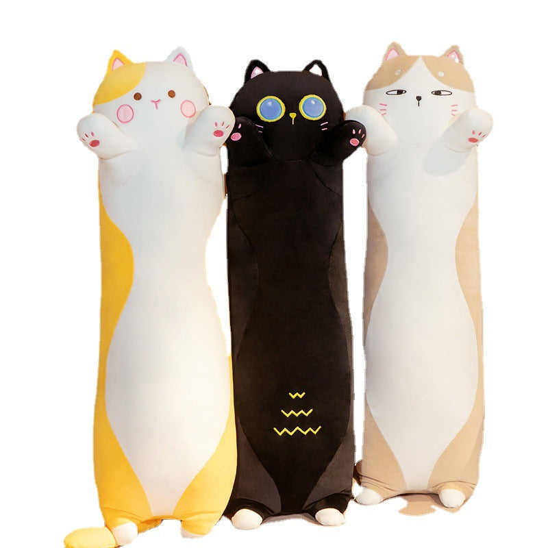 Japanese Chubby Cat Plush Toy Doll Cute Cat Pillow Children Bed Long Pillow Doll - Korvel