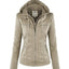 Women's Detachable Lapel Long Sleeve Solid Color Zipper Leather Jacket Coat - Korvel