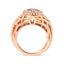 14K Rose Gold Light Pink Morganite & Diamond Halo Cocktail Ring - Size 7