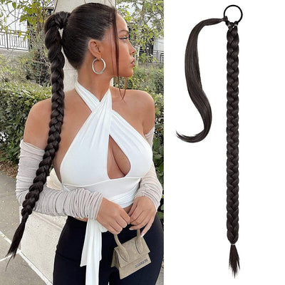 Fake Braid New Fashion Chemical Fiber Wig Female Long Braid Hair Extensions Hair Band Type Hair Extensions Braid Wig Ponytail - Korvel