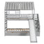 Lit superposé jumeau sur jumeau avec trundle et toboggan - Gris