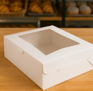 19" x 14" x 6 1/2" White Half Sheet Window Cake - 6ct or 12ct - Korvel
