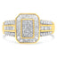 Anillo de cóctel de diamantes en oro amarillo de 10 quilates - Talla 7