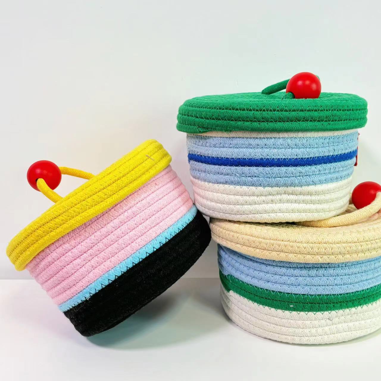 Home Cotton Weaving Storage Basket Ins Wind Vegetable Toy Storage Basket Living Room Miscellaneous Display Underwear Storage Basket - Korvel