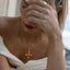 Collier Pendentif Croix en Acier Inoxydable Plaqué Or
