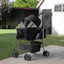 Poussette pour chien 2-en-1 pliable avec transporteur amovible