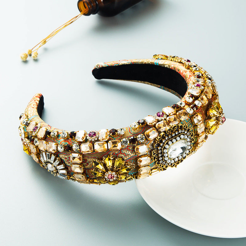 Baroque Court Style Embroidered Wide-Brimmed Headband