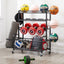 4-Tier Metal Storage Rack with Rolling Wheels and Hooks