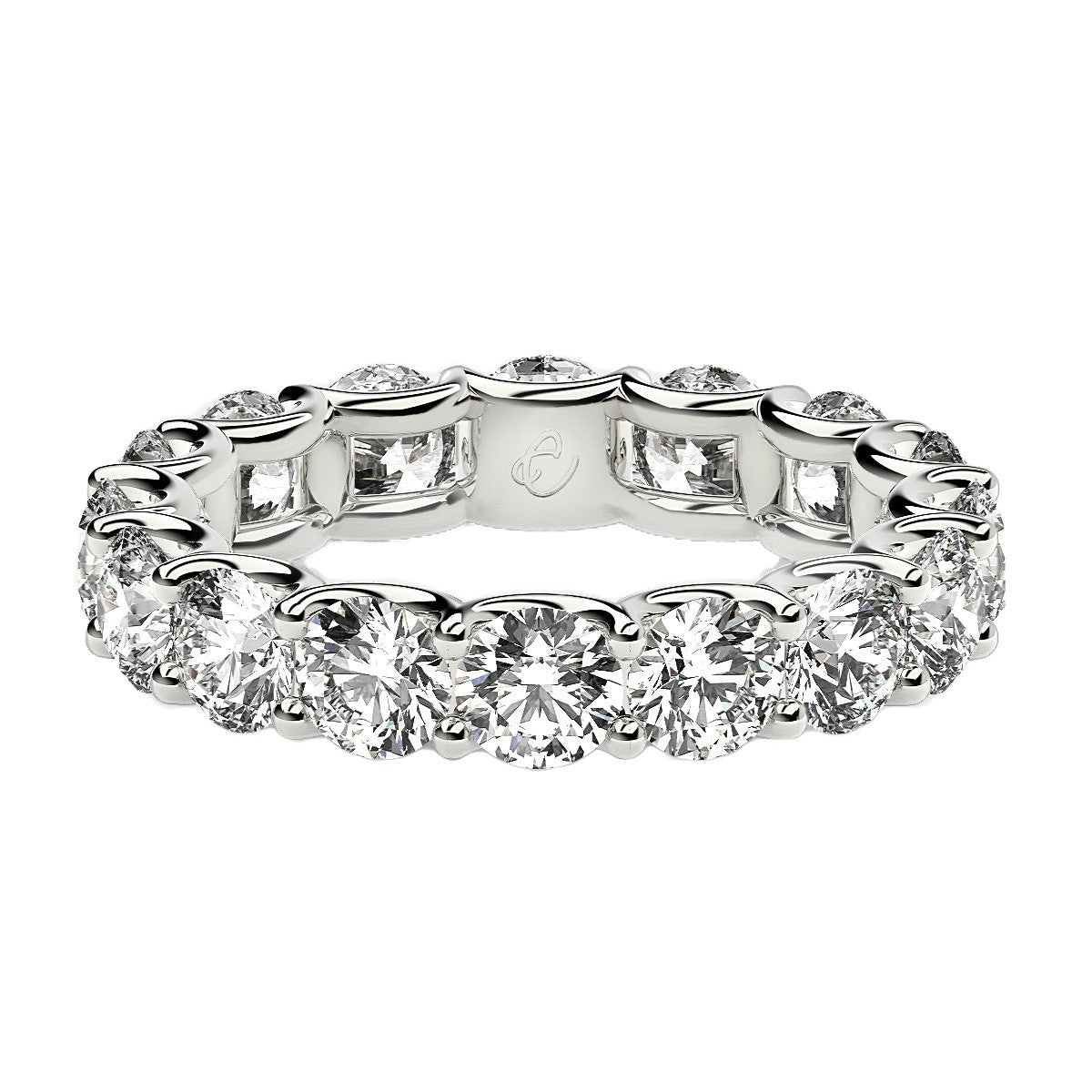 Round Cut Lab Grown Diamond Eternity Ring in 14k White Gold