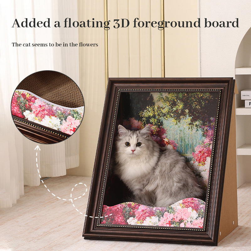 3D Mona Lisa Cat Scratcher with Removable Oil Painting Frame - Korvel