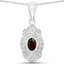 0.63 Carat Genuine Garnet and White Topaz Pendant in Sterling Silver