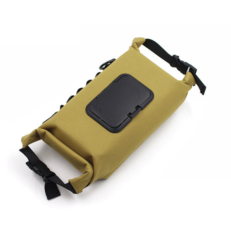 Outdoor camping wet tissue paper box camouflage waterproof canvas tissue bag square hand-held tissue storage bag - Korvel