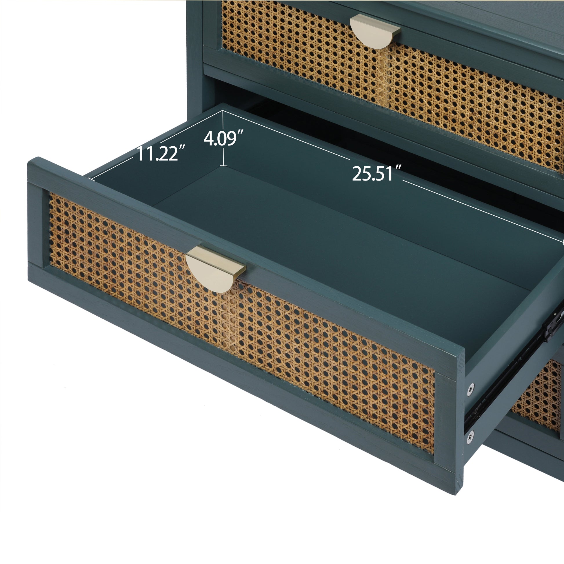 3 Drawer Cabinet Natural rattan American Furniture Suitable for bedroom living room study - Korvel