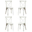 4-Pack Resin X-Back Chair, Mid Century Chair Modern Farmhouse Cross Back Chair for Kitchen ,Lime Wash - Korvel