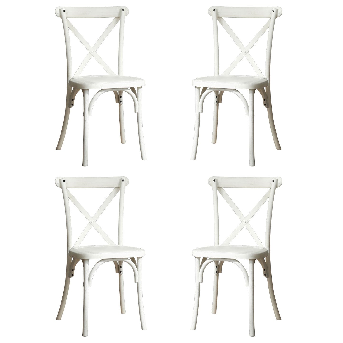 4-Pack Resin X-Back Chair, Mid Century Chair Modern Farmhouse Cross Back Chair for Kitchen ,Lime Wash - Korvel