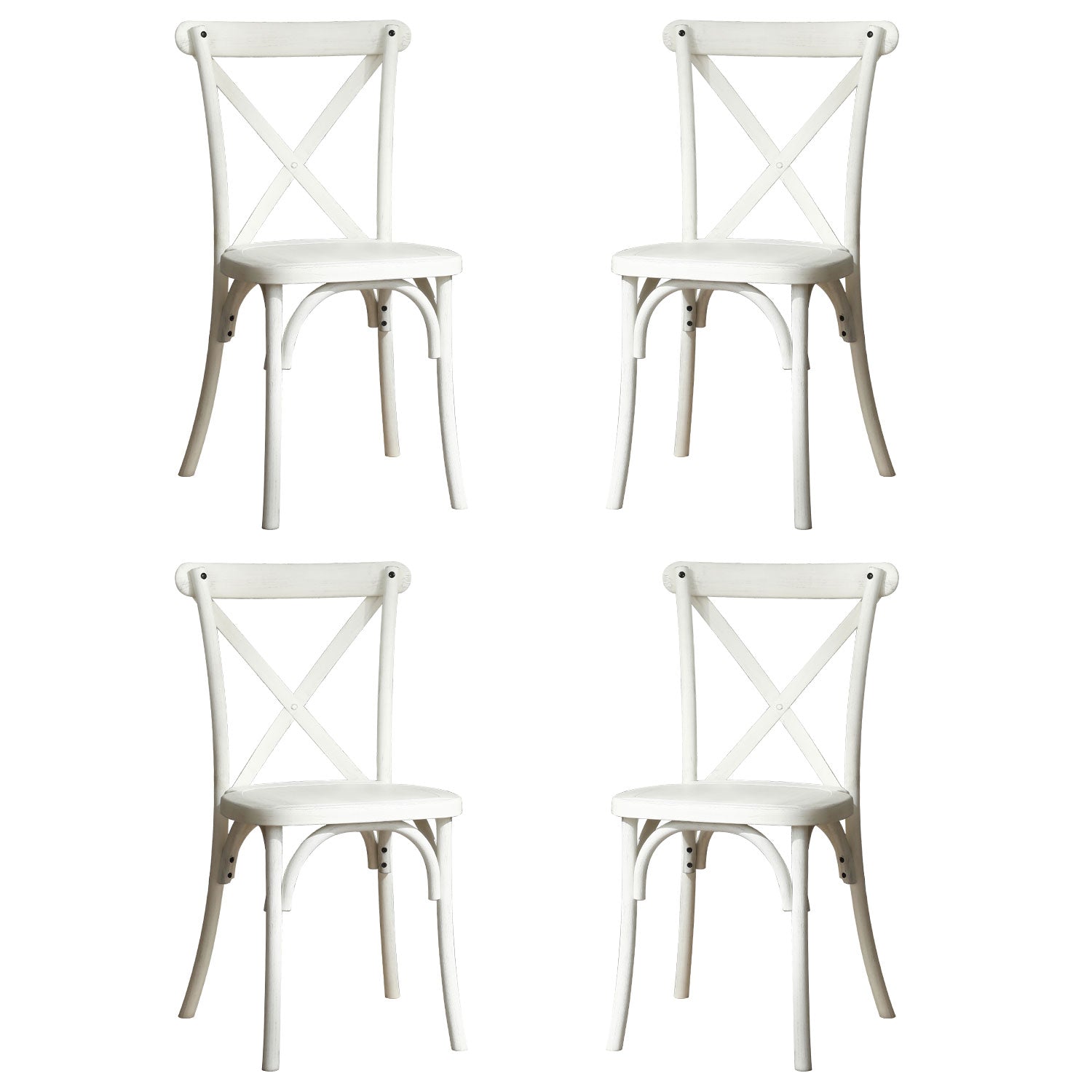 4-Pack Resin X-Back Chair, Mid Century Chair Modern Farmhouse Cross Back Chair for Kitchen ,Lime Wash - Korvel