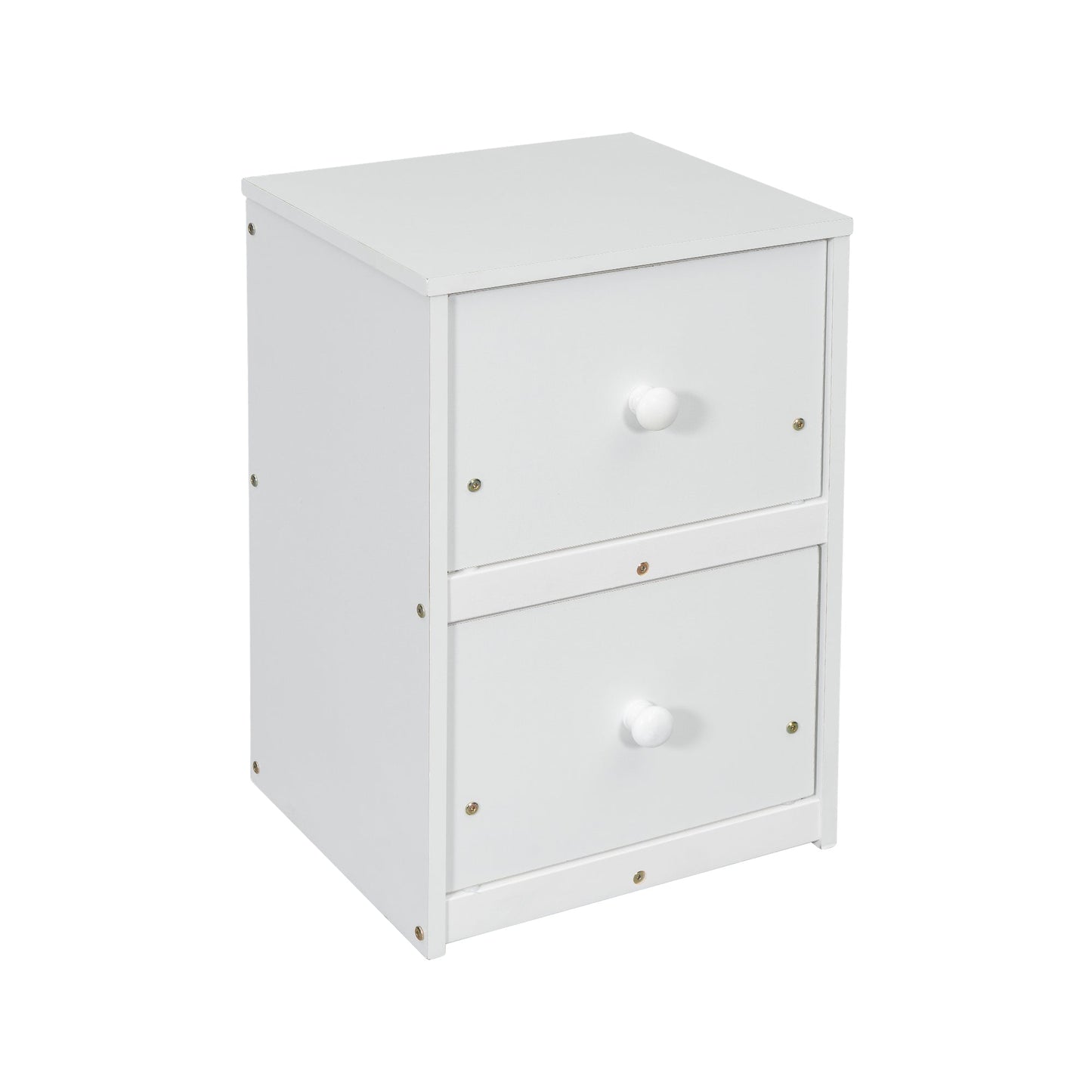 Twin Loft Wood Bed with Under-bed, Built-in Desk, a Storage Cabinet of 2 Drawers, Guardrails, Ladder,White - Korvel