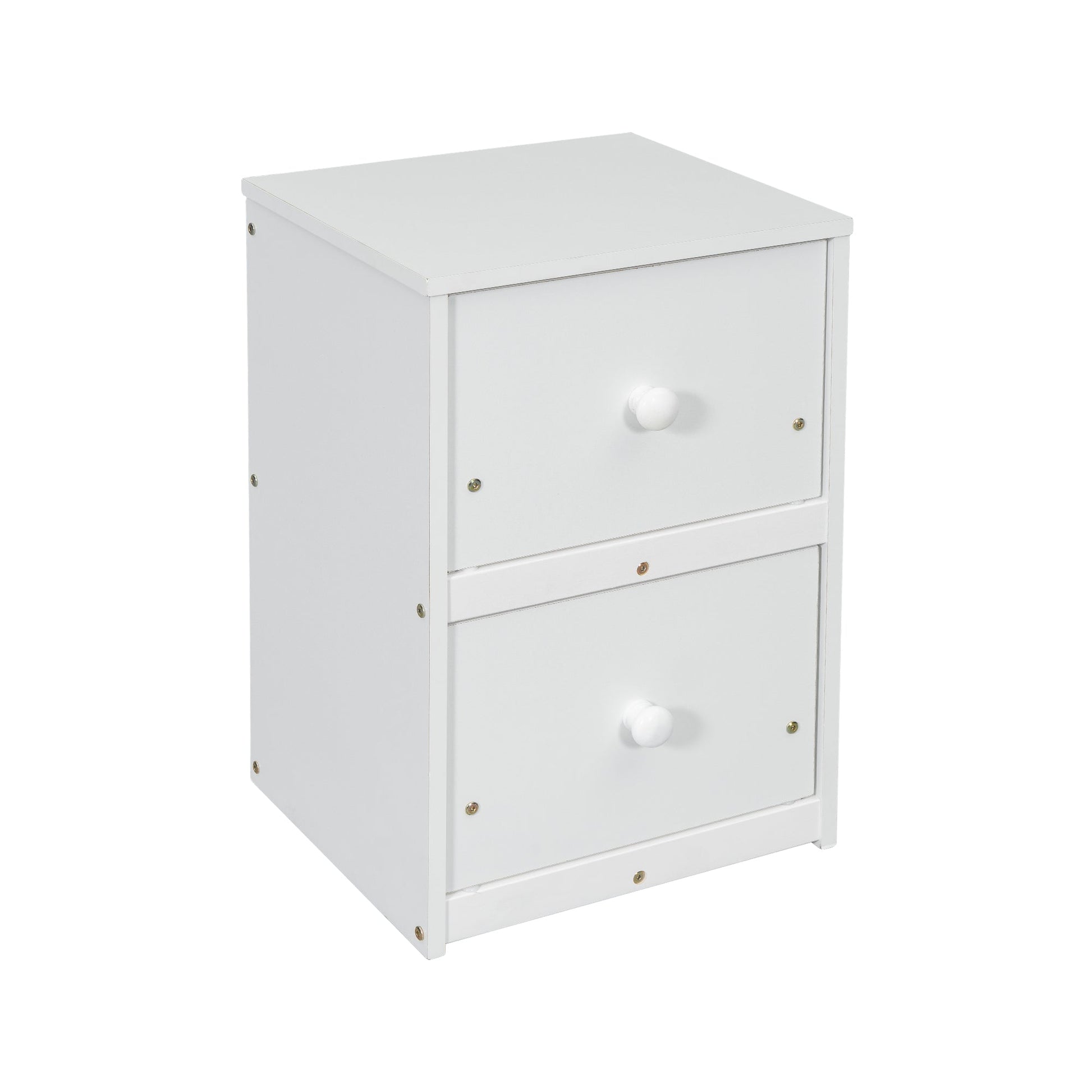 Twin Loft Wood Bed with Under-bed, Built-in Desk, a Storage Cabinet of 2 Drawers, Guardrails, Ladder,White - Korvel